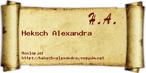 Heksch Alexandra névjegykártya